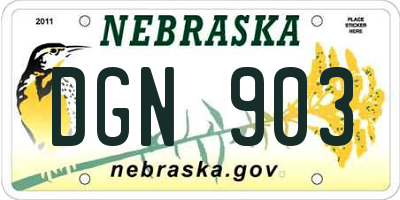 NE license plate DGN903