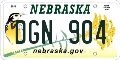 NE license plate DGN904