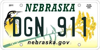 NE license plate DGN911