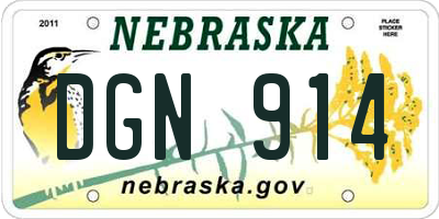 NE license plate DGN914