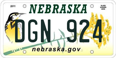 NE license plate DGN924