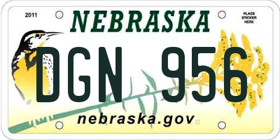 NE license plate DGN956