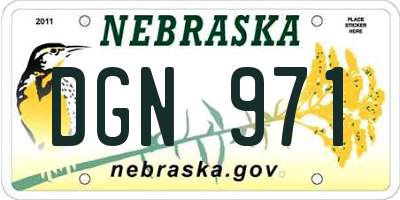 NE license plate DGN971