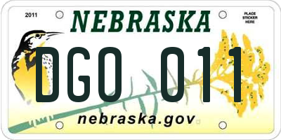 NE license plate DGO011