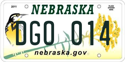 NE license plate DGO014
