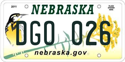 NE license plate DGO026