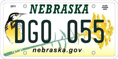 NE license plate DGO055