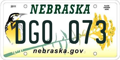 NE license plate DGO073
