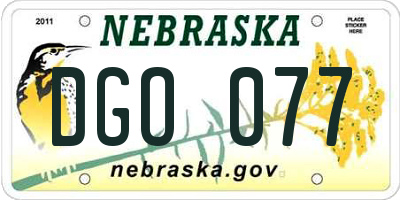 NE license plate DGO077