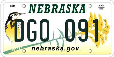 NE license plate DGO091