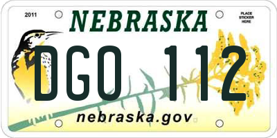 NE license plate DGO112