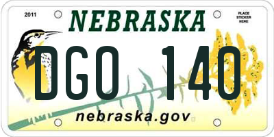 NE license plate DGO140