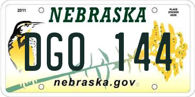 NE license plate DGO144