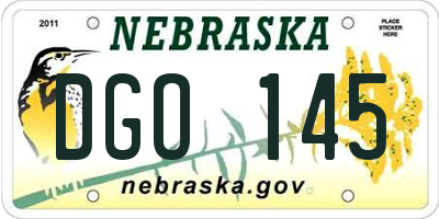 NE license plate DGO145