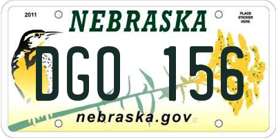 NE license plate DGO156