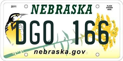 NE license plate DGO166