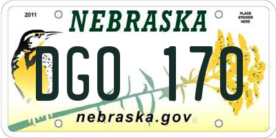 NE license plate DGO170