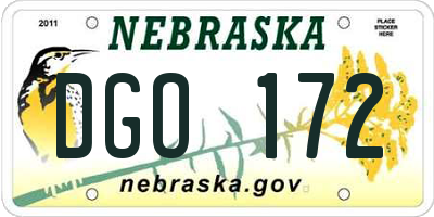 NE license plate DGO172
