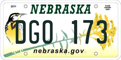NE license plate DGO173