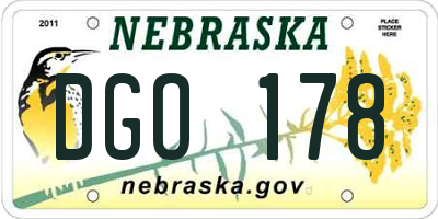 NE license plate DGO178