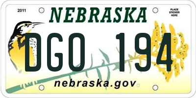 NE license plate DGO194