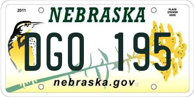 NE license plate DGO195