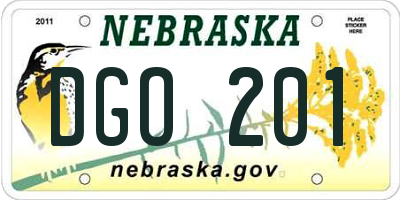 NE license plate DGO201