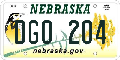 NE license plate DGO204