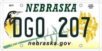 NE license plate DGO207