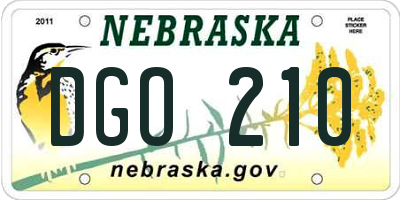 NE license plate DGO210