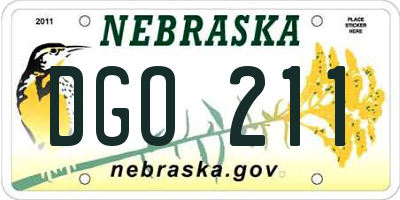 NE license plate DGO211
