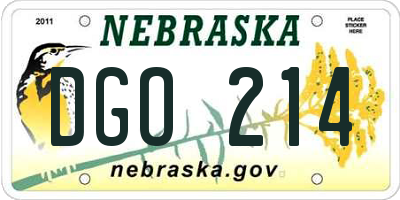 NE license plate DGO214