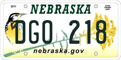 NE license plate DGO218