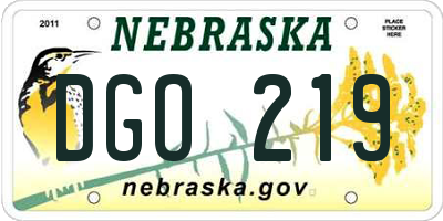 NE license plate DGO219