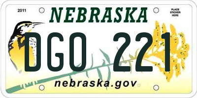NE license plate DGO221