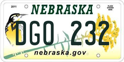 NE license plate DGO232