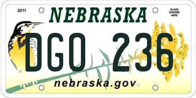 NE license plate DGO236
