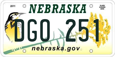 NE license plate DGO251
