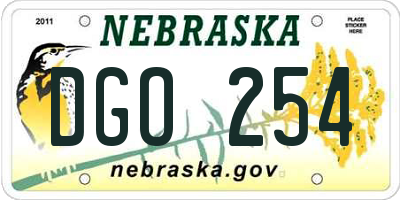 NE license plate DGO254