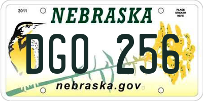 NE license plate DGO256