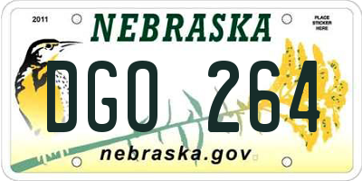NE license plate DGO264