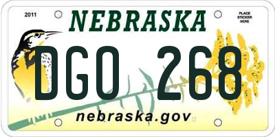 NE license plate DGO268