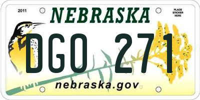 NE license plate DGO271