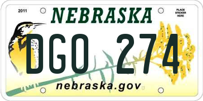 NE license plate DGO274