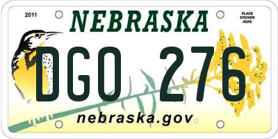 NE license plate DGO276