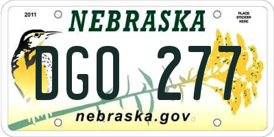 NE license plate DGO277