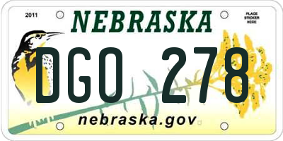 NE license plate DGO278