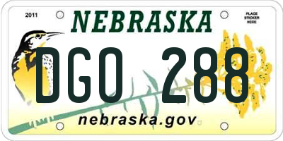 NE license plate DGO288