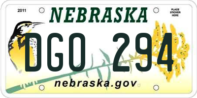 NE license plate DGO294