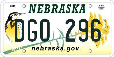 NE license plate DGO296